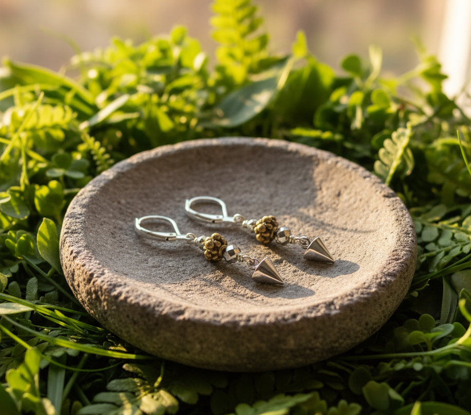 Brass and Spiked Earrings | Dangle Earrings Handmade Designs