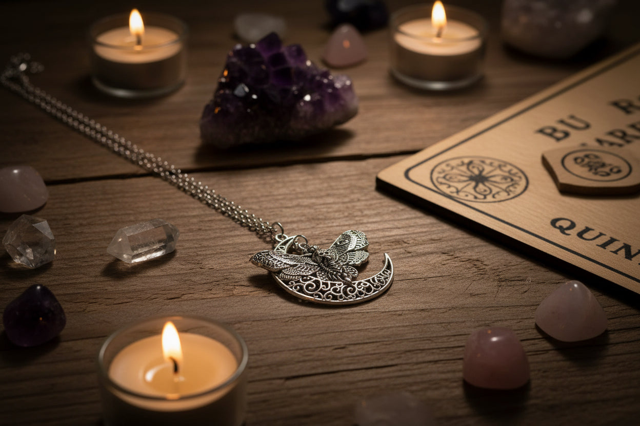 Death Moth Moon Necklace