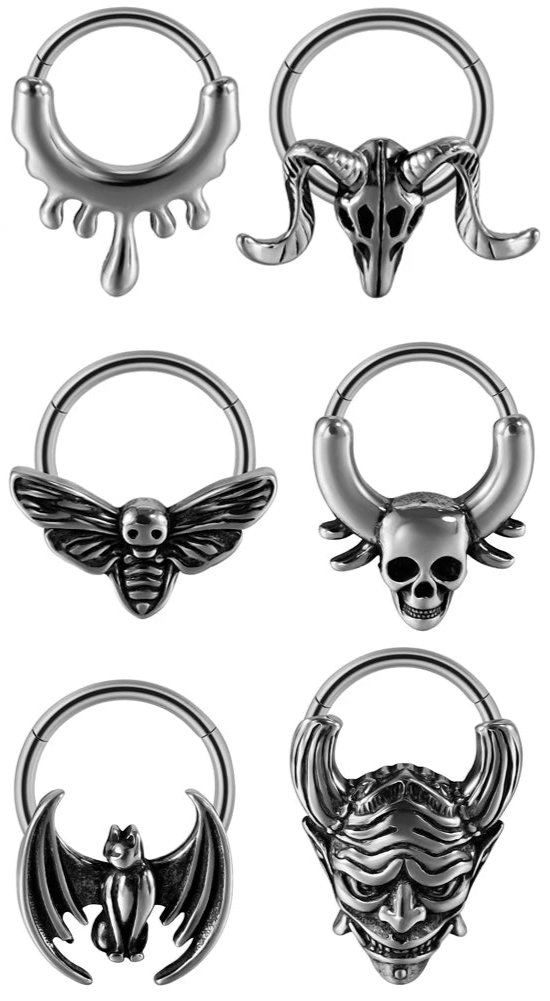 Surgical Steel Septum Ring - Clicker Hoop Jewelry | For Pierced Noses