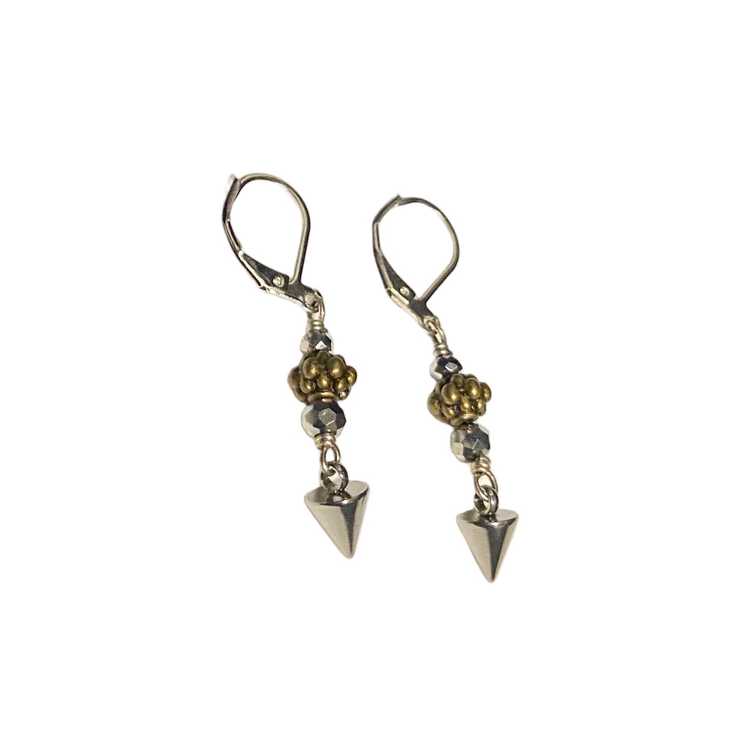 Brass and Spiked Earrings | Dangle Earrings Handmade Designs
