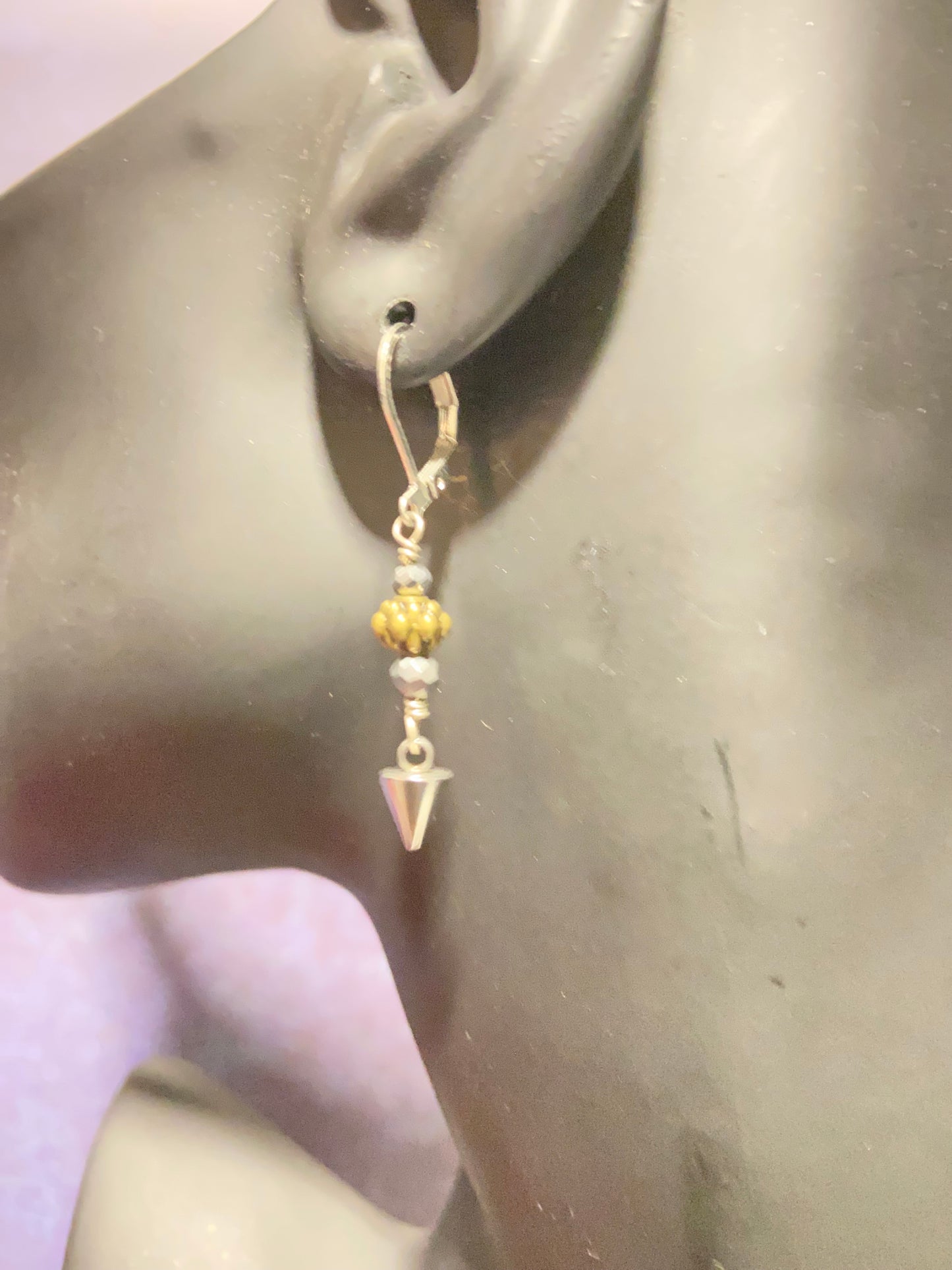 Brass Bead Drop Earrings