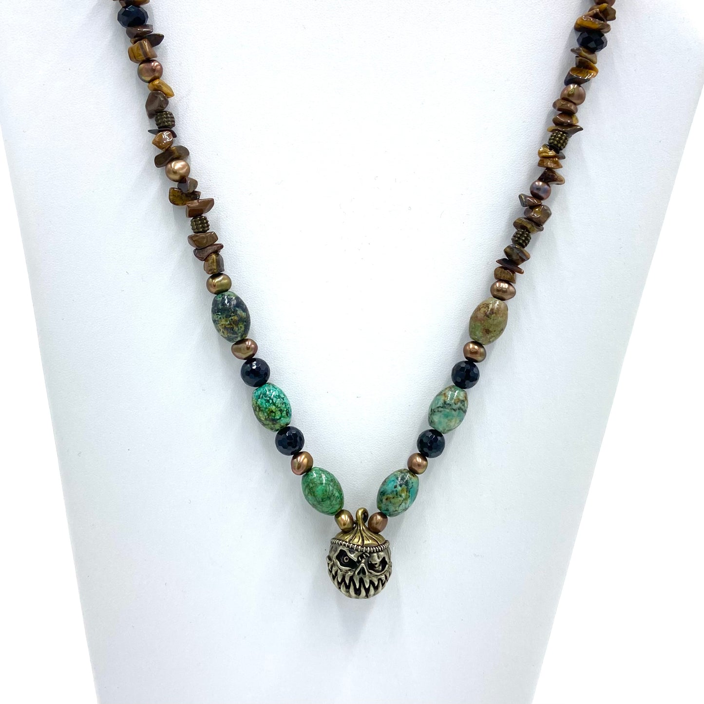 Monstrous Pendants | Bead and Chain Necklace with Ferocious Spirits ￼