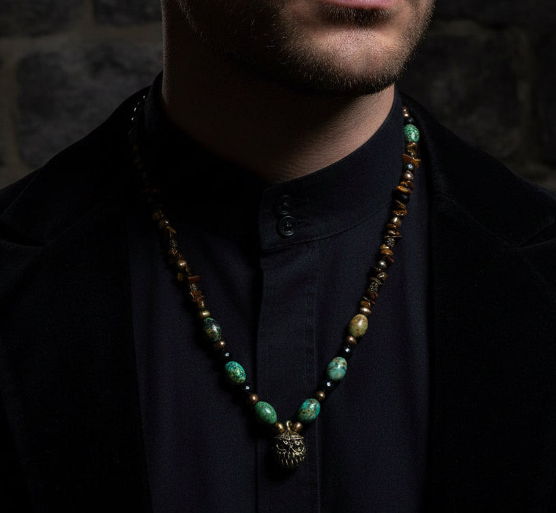 Monstrous Pendants | Bead and Chain Necklace with Ferocious Spirits ￼