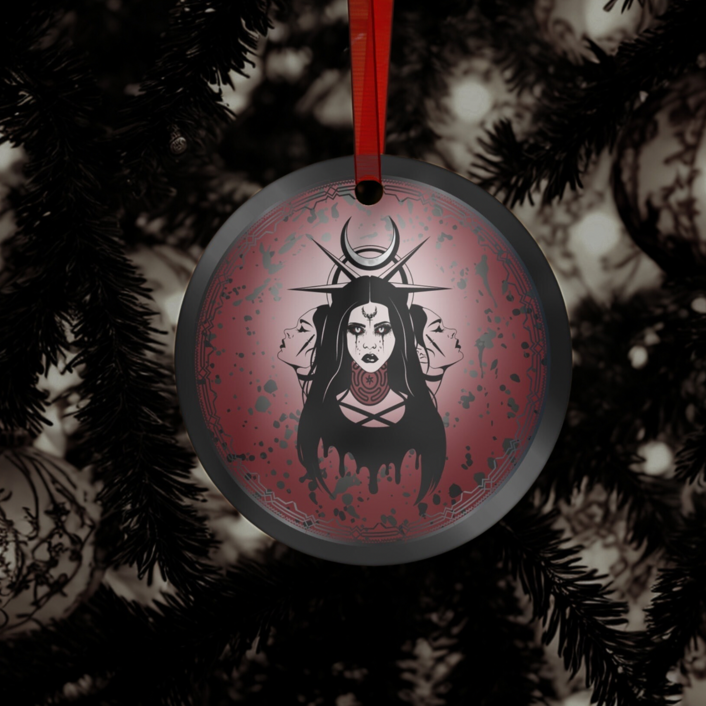 Dark Red Lady | Metal Ornaments (1pc)