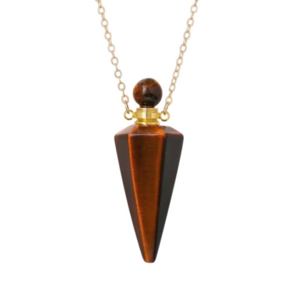 Natural Stone Essentials Oil Diffuser | Healing Cone Crystal Pendant