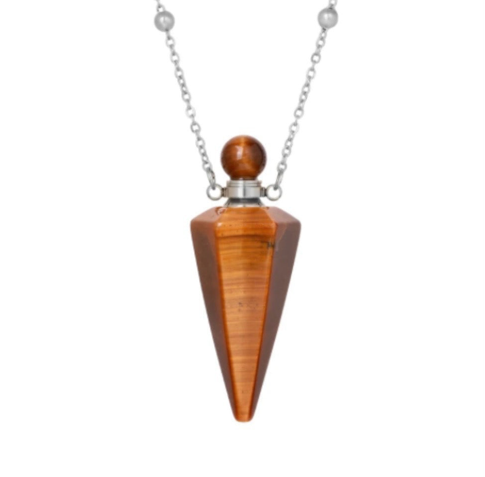 Natural Stone Essentials Oil Diffuser | Healing Cone Crystal Pendant