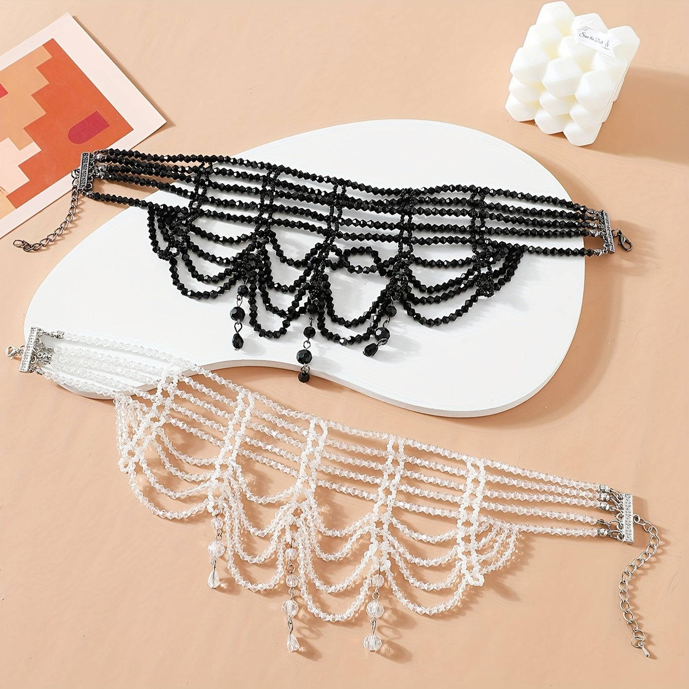 Multilayer Victorian Choker Necklaces | 1pc (Black or White)