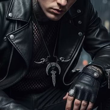 Corded Nightside Necklaces | Crescent Moon Urban Industrial Pendants