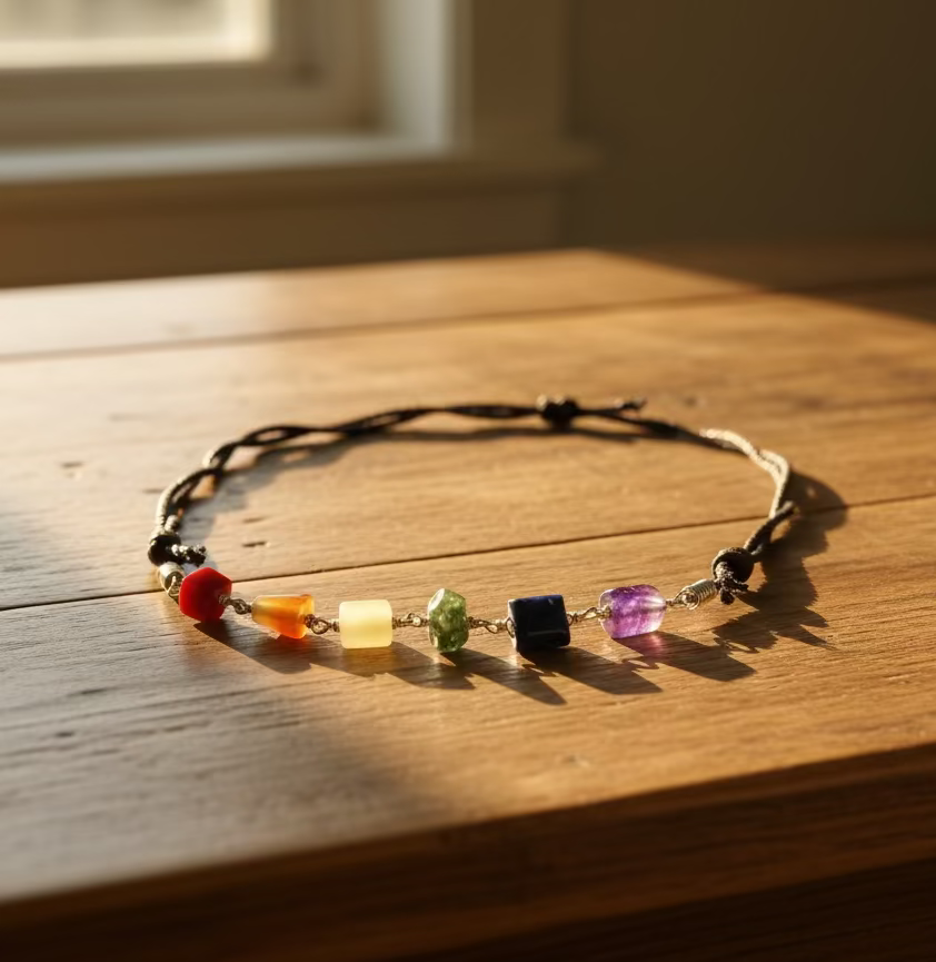 Chakra / Pride Necklace | Boho Beaded Cord Necklace