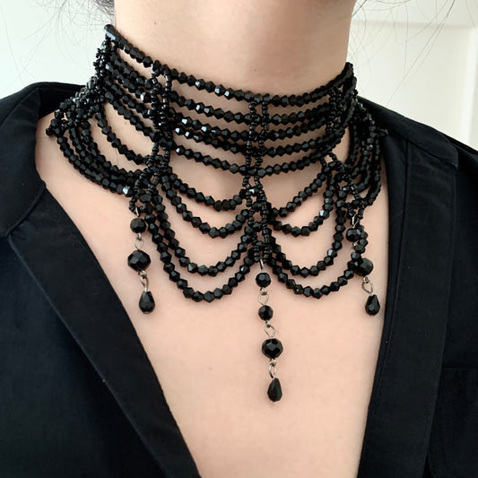 Multilayer Victorian Choker Necklaces | 1pc (Black or White)