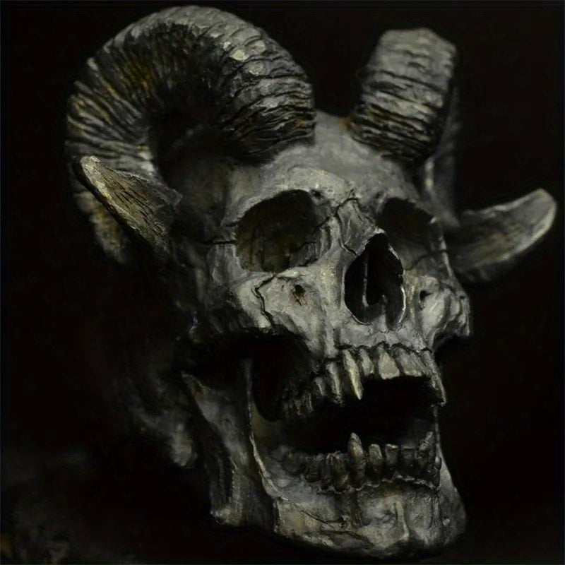 Stone Ram Horned Skull Rings | Retro Gothic Demons Ring