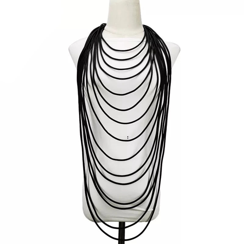 Long Body Adorned Necklace | Rubber Jewelry Chain Accessories