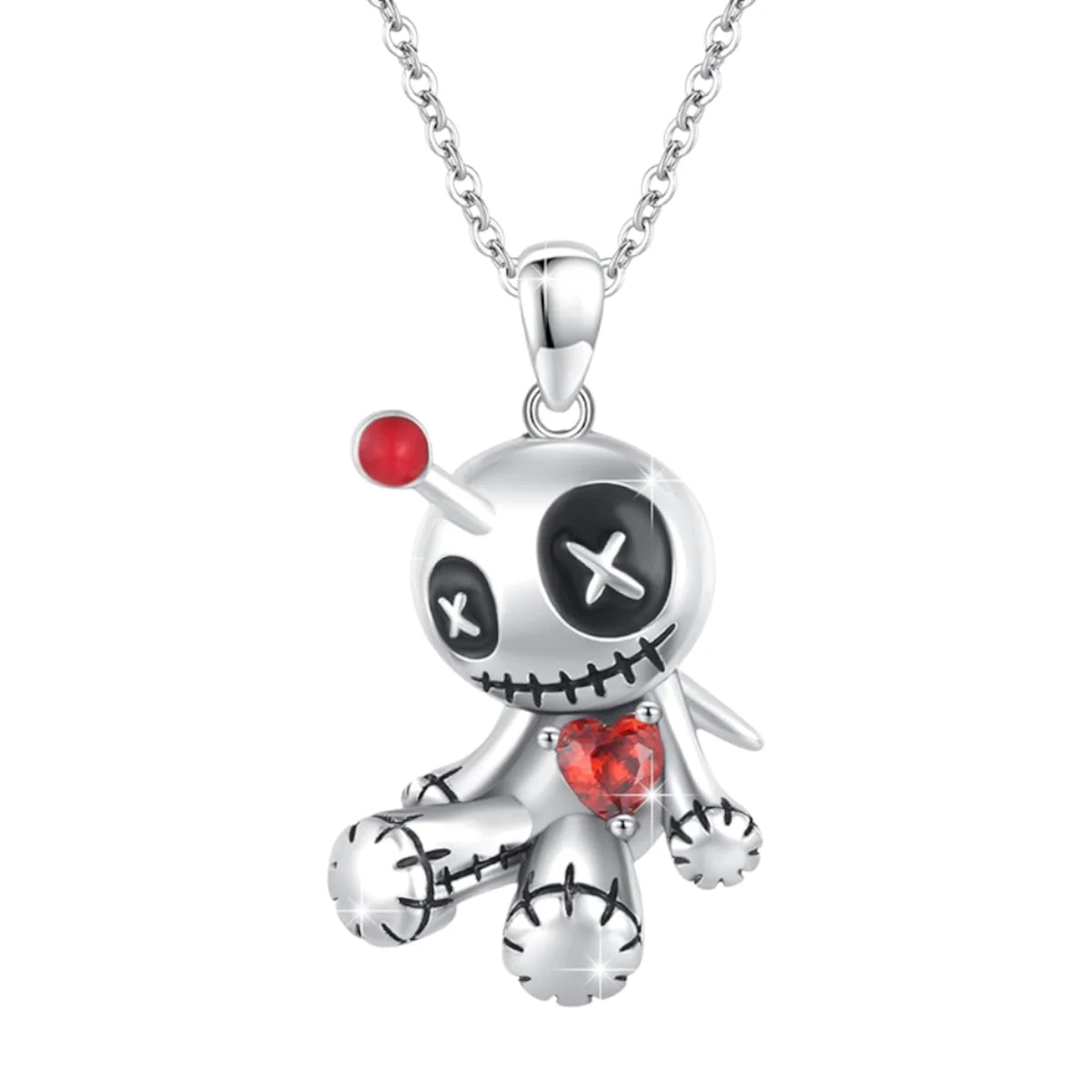 Red Heart Voodoo Doll Pendant | Necklace